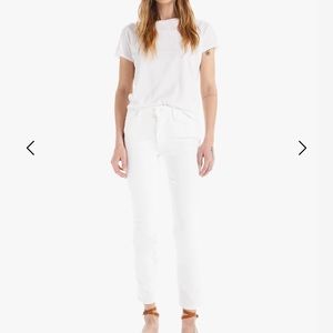 Mother Jeans Mid Rise Dazler in white